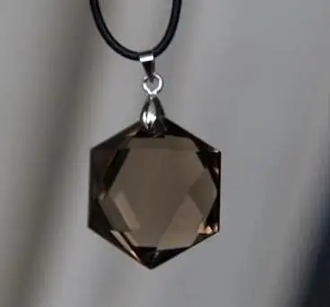 Natural Smoky QUARTZ Crystal Hexagon / Hexagram Crystal Pendant free shipping