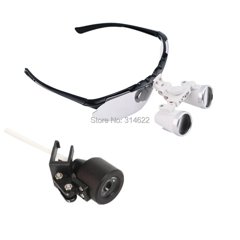 New Style 3.5X 420mm surgical binocular dental loupes with LED Head