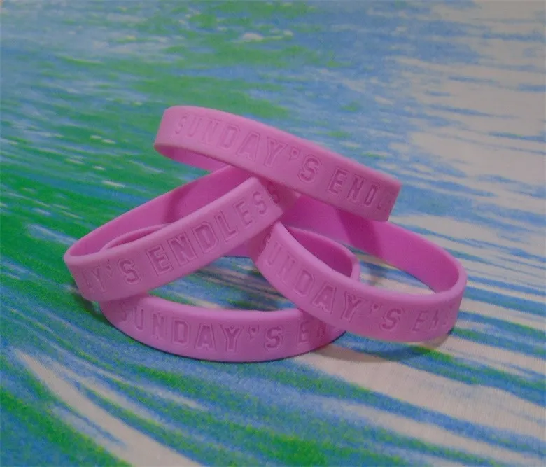 Domingo sem Fim Pulseiras para Presentes Lote Alta Qualidade 1 2 Polegada Gravar Borracha Silicone P16091301 50 Pçs - 5 Cheap Pulseiras personalizadas