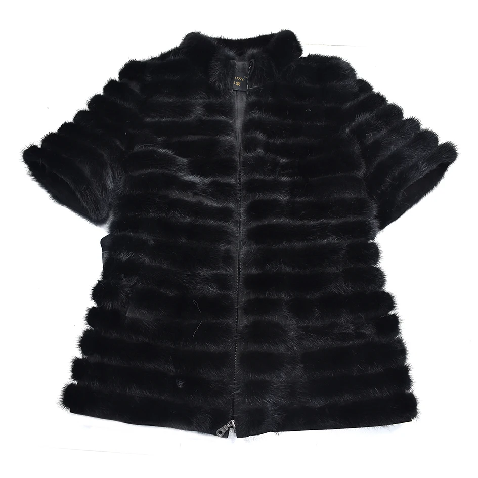 2018new кожаный жилет для разгрузки норки со съемной водой съемный жилет для пальто модный легкий теплый ремень на молнии для женщин nobl