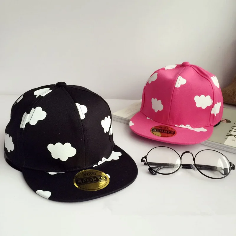 

2016 Summer Kids Hip Hop Caps Boy's Girl's Cloud Pattern Snapback Baseball Caps Children Sun hats 2-7Y