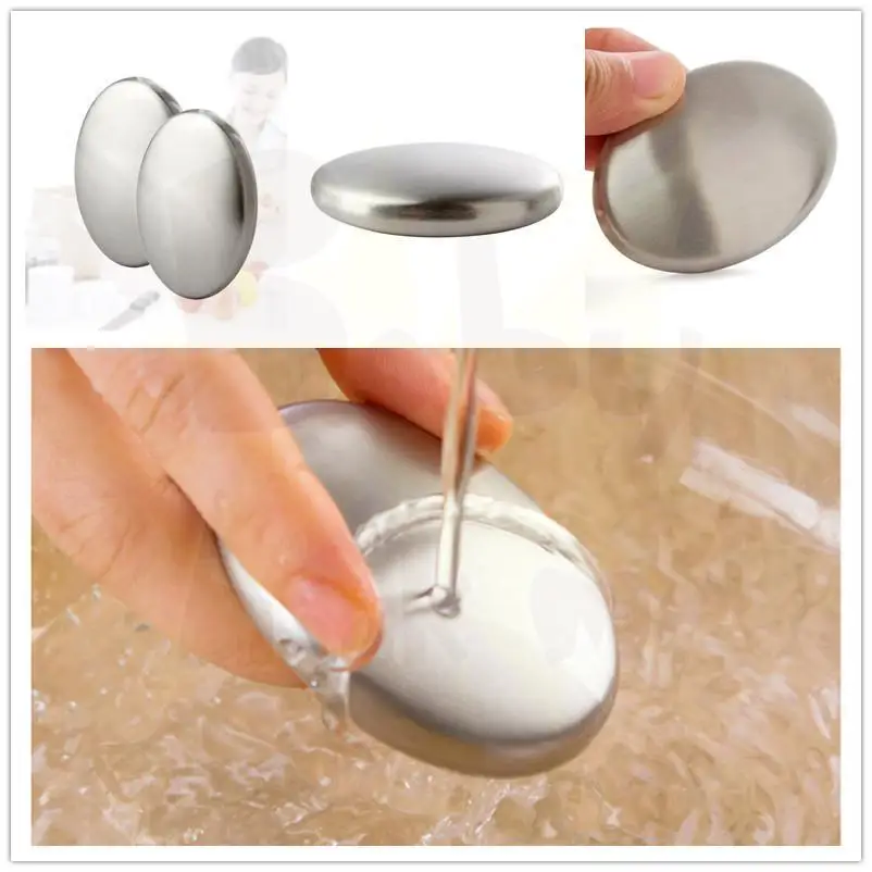 Magic Steel Stainless Soap Oval Shape Cleaning Soap Odor Smell Remover