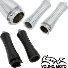 1 Par 1 ”25mm 7/8″ 22mm Mango Motocicleta Apretones de la Mano de Encargo Negro y de La Astilla De Aluminio Bala para Yamaha BMW Manillar