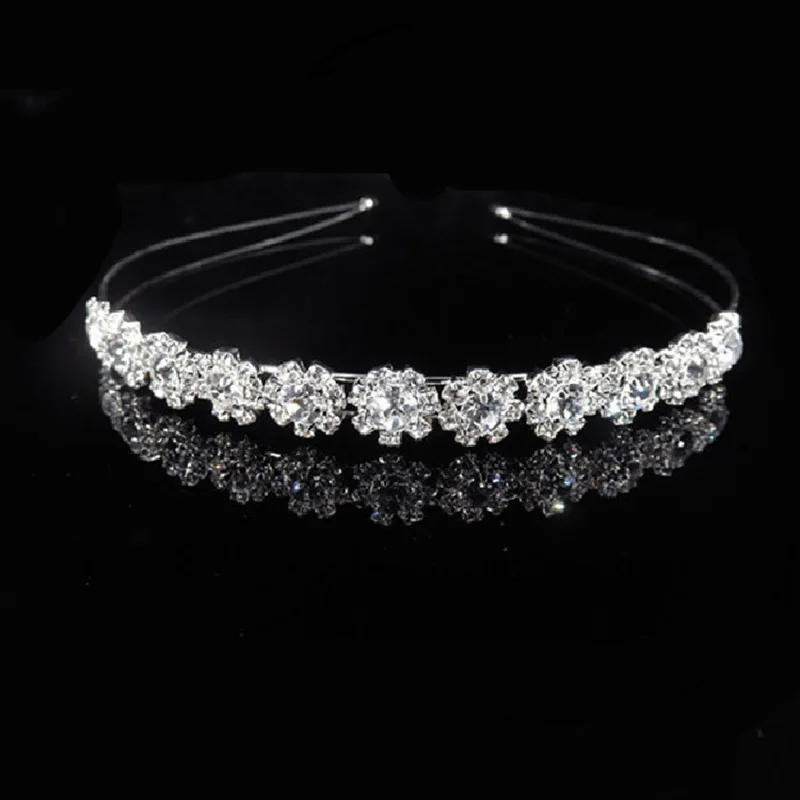 

Sparkling Rhinestone Crystal Wedding Hairband Pageant Prom Tiara Crown Bridal Bridesmaid Flower Girls Children Hair Accessories