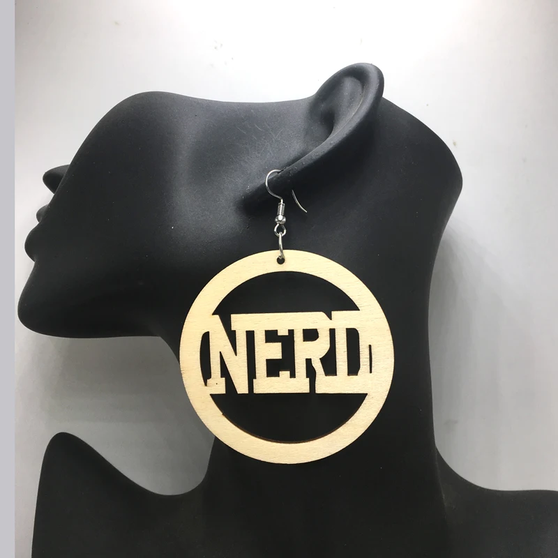 Деревянные серьги с нердом|earrings|earrings earringearrings wood |