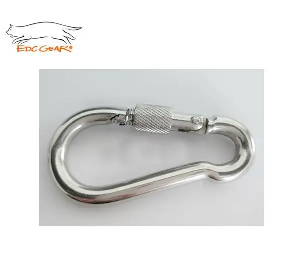 

EDCGEAR 5pcs/lot 304 Stainless Steel 6mm*60mm Quick links Spring hook with nut carbine hook carabiner tool