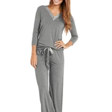 Осенняя и зимняя новая женская Свободная пижама с длинными рукавами, цветная Пижама, комплект