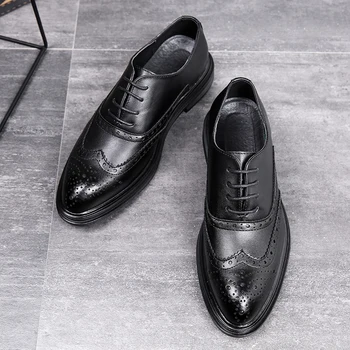 

Desai Men Dress Shoes Simple Style Quality Men Oxford Shoes Lace-up Brand Men Formal Shoes Men Leather Business Shoes DS3019