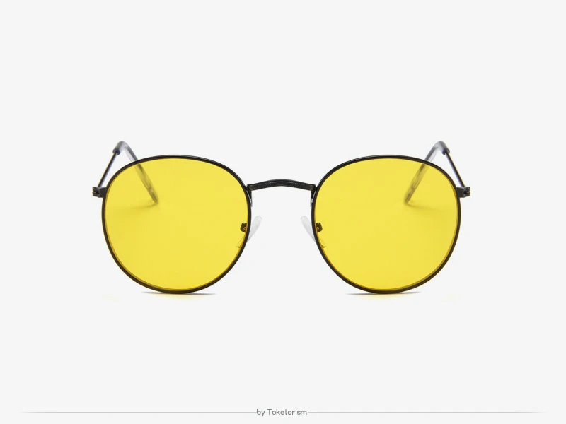 Toketorism Мода круглый металлический Ретро рамка женские солнцезащитные очки брендовый дизайн 7443