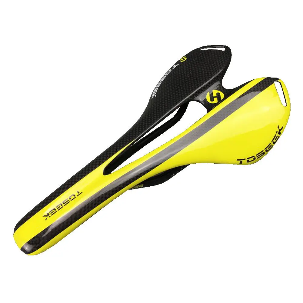 TOSEEK 3K glossy Carbon Fiber Bicycle Saddle Road/MTB Cycling Bike