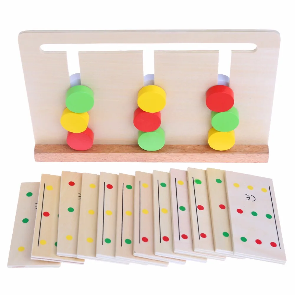 Деревянный montessori sensorial Материал Цвет сортировки Игры развивающие игрушки для детей