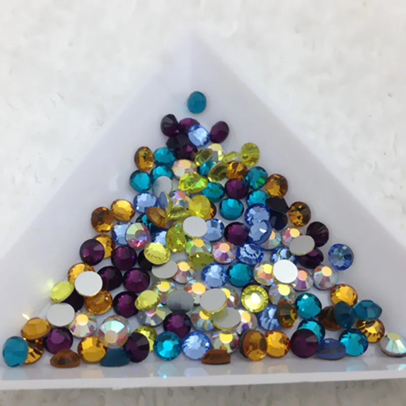 

All Size Colors Nail Art Rhinestone SS3-SS34 Flatback Glass Crystal Non Hotfix Rhinestone Glue On 3D Nails Jewelry Decoration