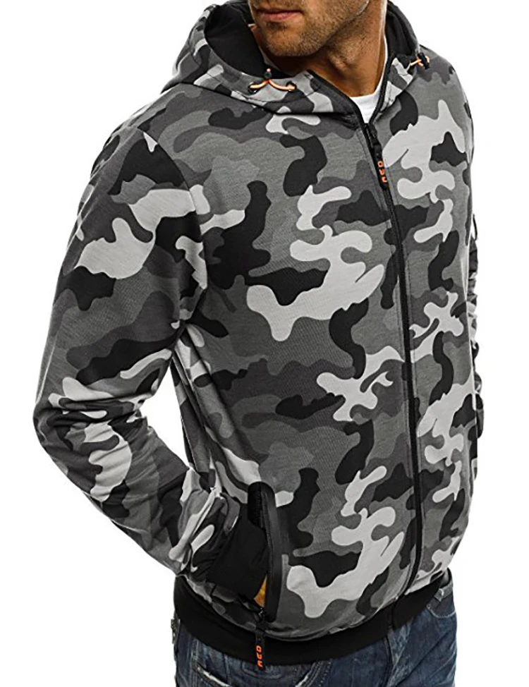 Camouflage Hoodies Men New Sweatshirt Male camo Hoody Hip Hop Autumn Fleece Military Cardigan Hoodie Plus Size XXXL