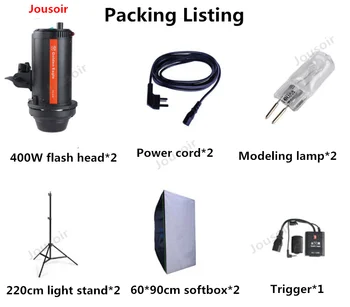 

Studio Flash 400W Power photographic lamp set studio softbox Photographic equipment portrait shooting CD50 T03