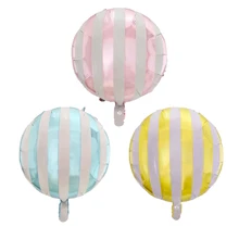 50pcslot 18inch round striped candy aluminum foil balloons childrens holiday party layout decorative baby