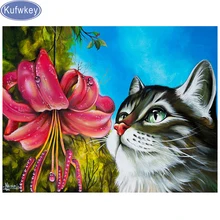 Diy Мозаика картина собака кошка ПЭТ на заказ фото Алмазная картина вышивка собака подарок полная Алмазная вышивка рисунок домашний декор