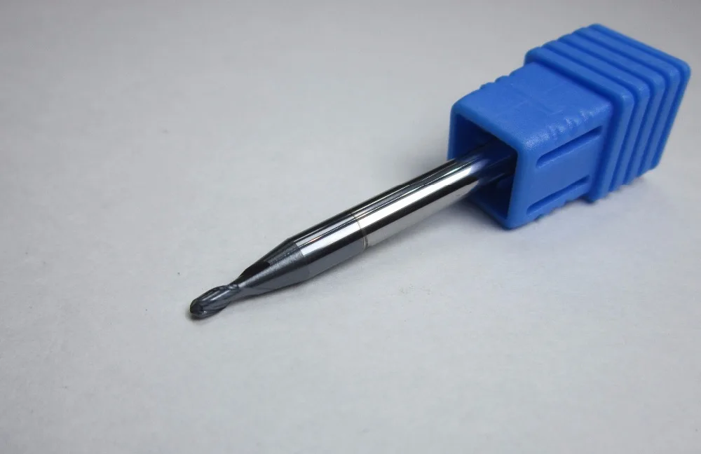 freeshipping Ø 2mm HRC45 R1.0 Tungsten Carbide Ball Nose End Mills CNC milling cutter cutting machine finishing for steel 45HRC
