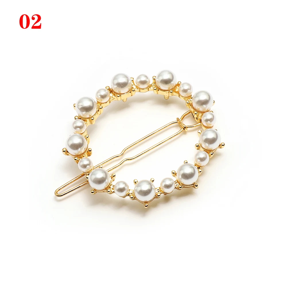 1PC Fashion Pearl Hair Clips Geometric Irregularity Hairpins Lady Simple Metal Barrettes Hair Styling Tools Accessories