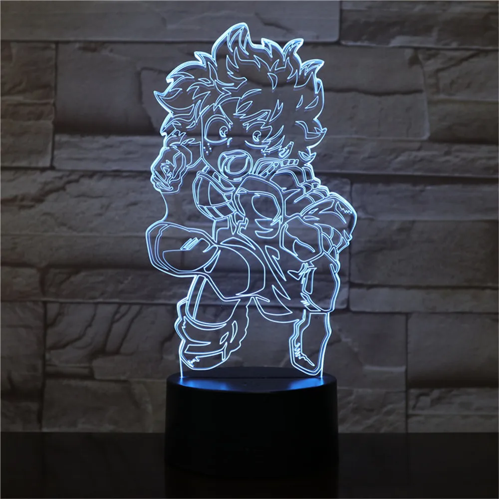 My Hero Academia Lampara Midoriya Izuku Anime Figure 3D Night Light Table Lamp Decoration Home Lights Color Changing Lighting