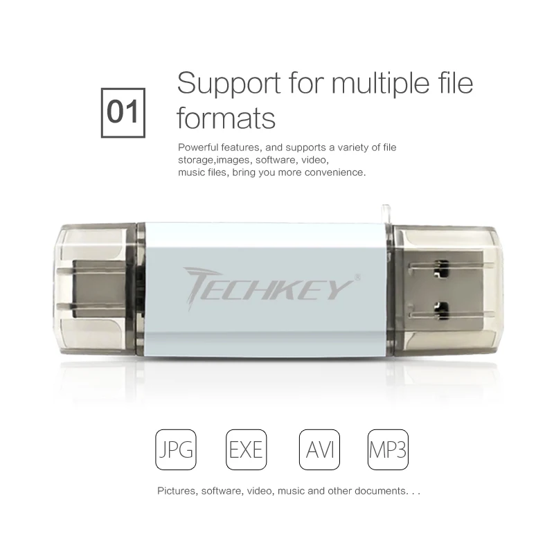 TECHKEY USB 3,0 type-C 3,1 usb флеш-накопитель 3,0 64 Гб металлический пользовательский флеш-накопитель 32 Гб USB флешка 16 Гб для телефонов Micro USB flash type C