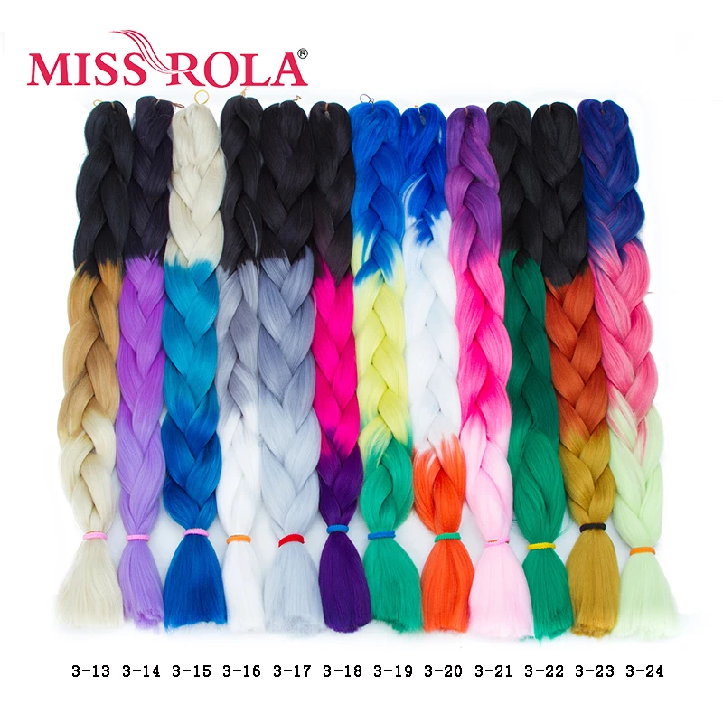 Miss Rola 1pc Ombre Jumbo Braiding Hair Extensions 165g Synthetic High Temprature Fiber Long Crochet Braids Hair 32inch