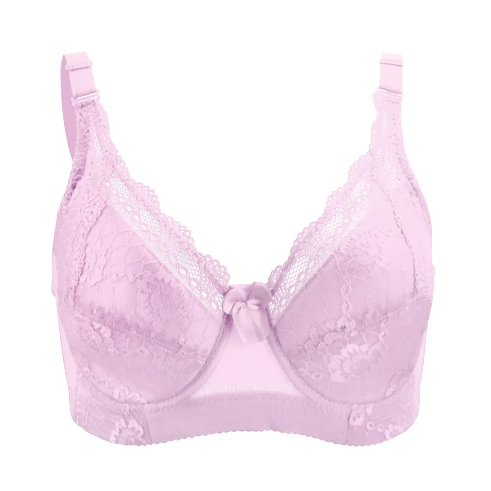 

Crossdresser Silicone Fake Breast Pocket Bra Transgender Lace Fake Boobs Bra for Shemale Drag Queen Breast Forms Bra Pink 34C
