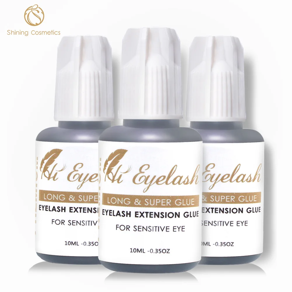 

3pcs 10ML Hot Selling 2-3seconds Drying Eyelashes Extension Korea Low Odor Glue Lasting 6-7Weeks