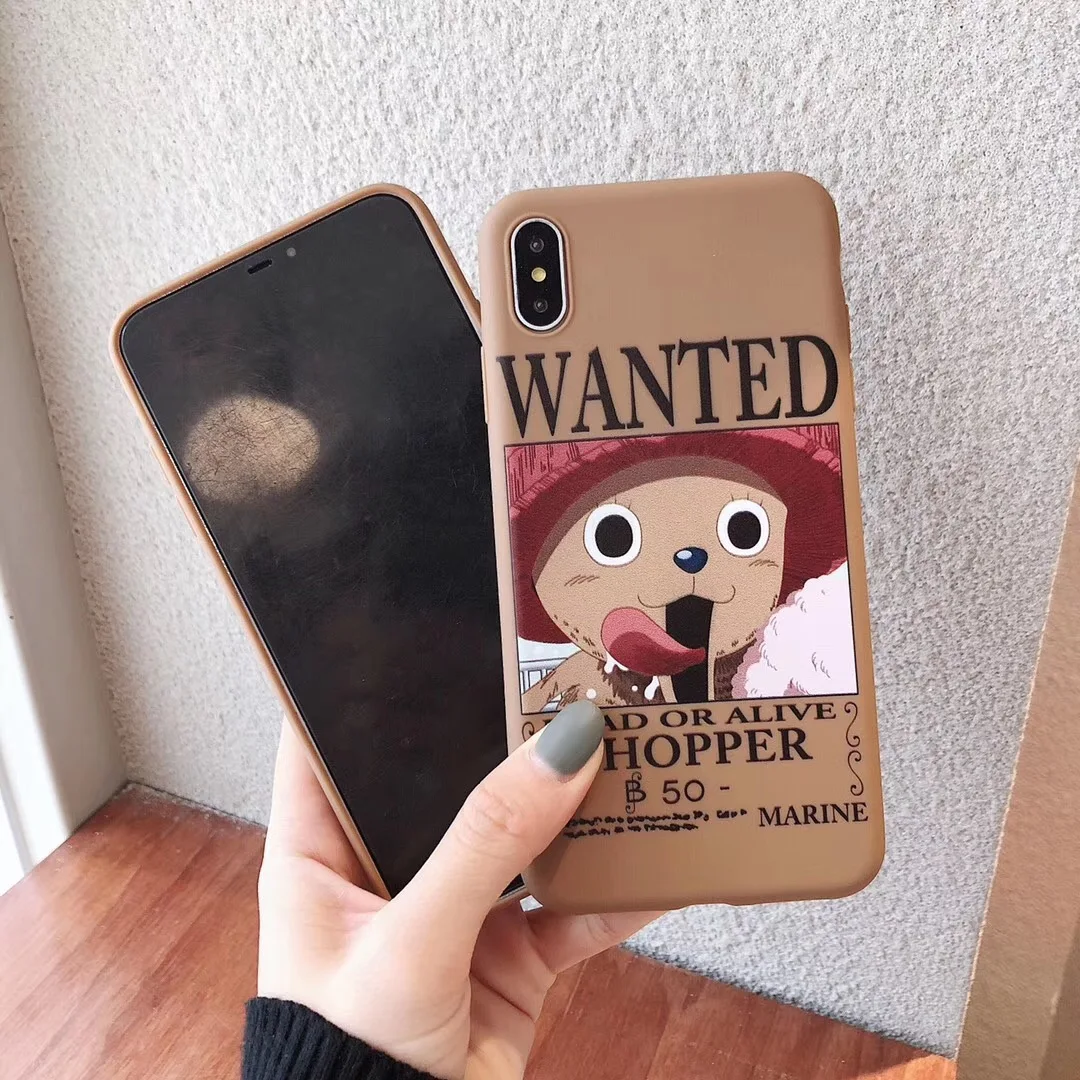 One piece Luffy чехол для телефона аниме для iphone Xs MAX XR X 6 6s 7 8 plus Милая мультяшная улыбка текст окрашенный мягкий ТПУ задняя крышка Fundas