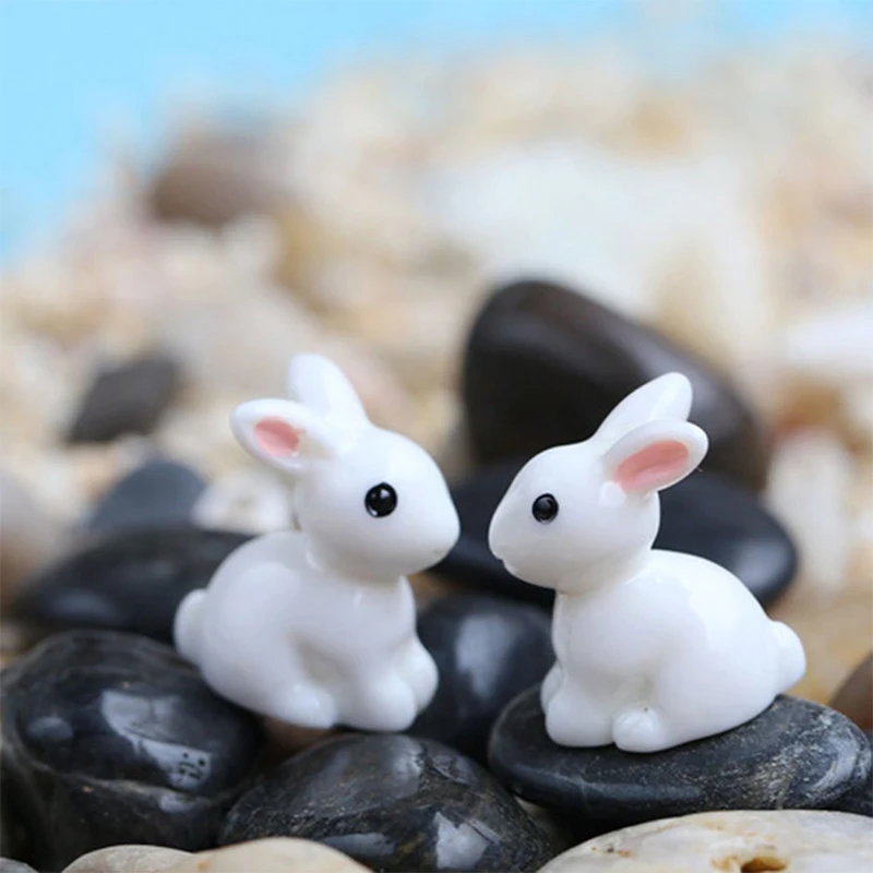 

2/3 PCS Micro Landscape Garden Animal Decoration Mini Resin Duck Rabbit Desktop Succulent Plants Landscape Decorations