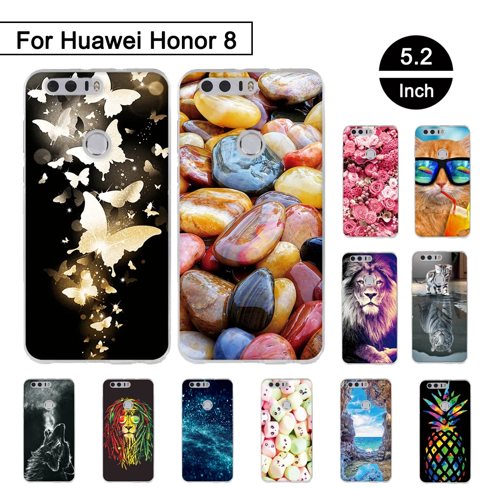 

Case For Huawei Honor 8 FRD-L19 5.2" Case Print Silicone Back Phone Cover For huawei honor 8 honor8 Cover Soft TPU Shells Fundas