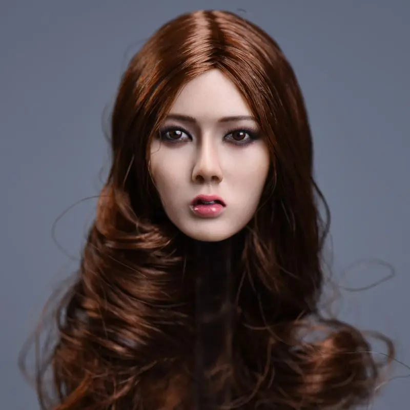 1/6 масштабная азиатская женская короткая черная голова для волос, длинные волосы, Сю, девушка, модель головы F 1" HT, женский, для загара, коло, фигурка, кукла