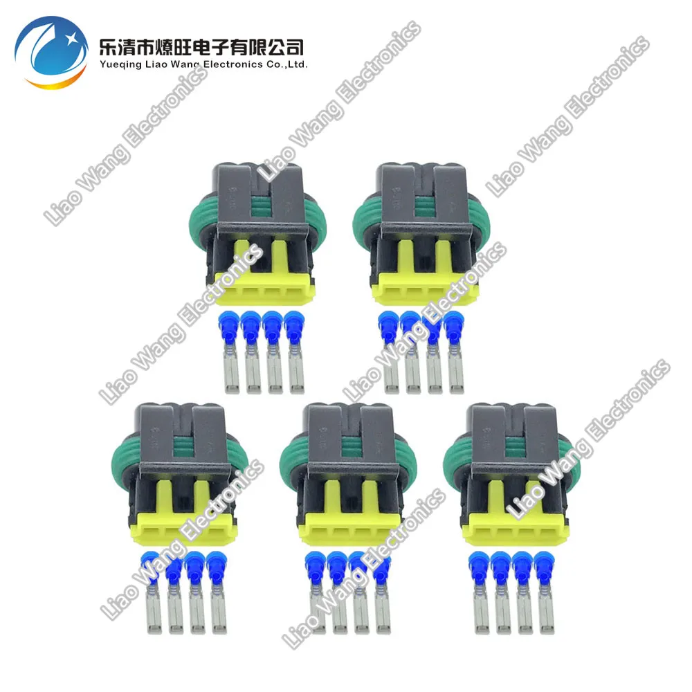 

5 sets 4 Pin Plastic Connectors Automotive With terminal DJ7044A-1.8-21 4P Connectors
