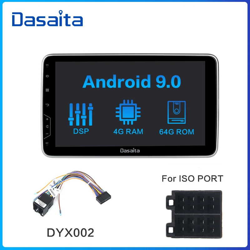 Dasaita Автомагнитола 1 Din Android 9,0 TDA7850 10," ips Универсальная автомобильная стерео Bluetooth gps навигация HDMI выход 64G rom - Цвет: HA2187-MAX6