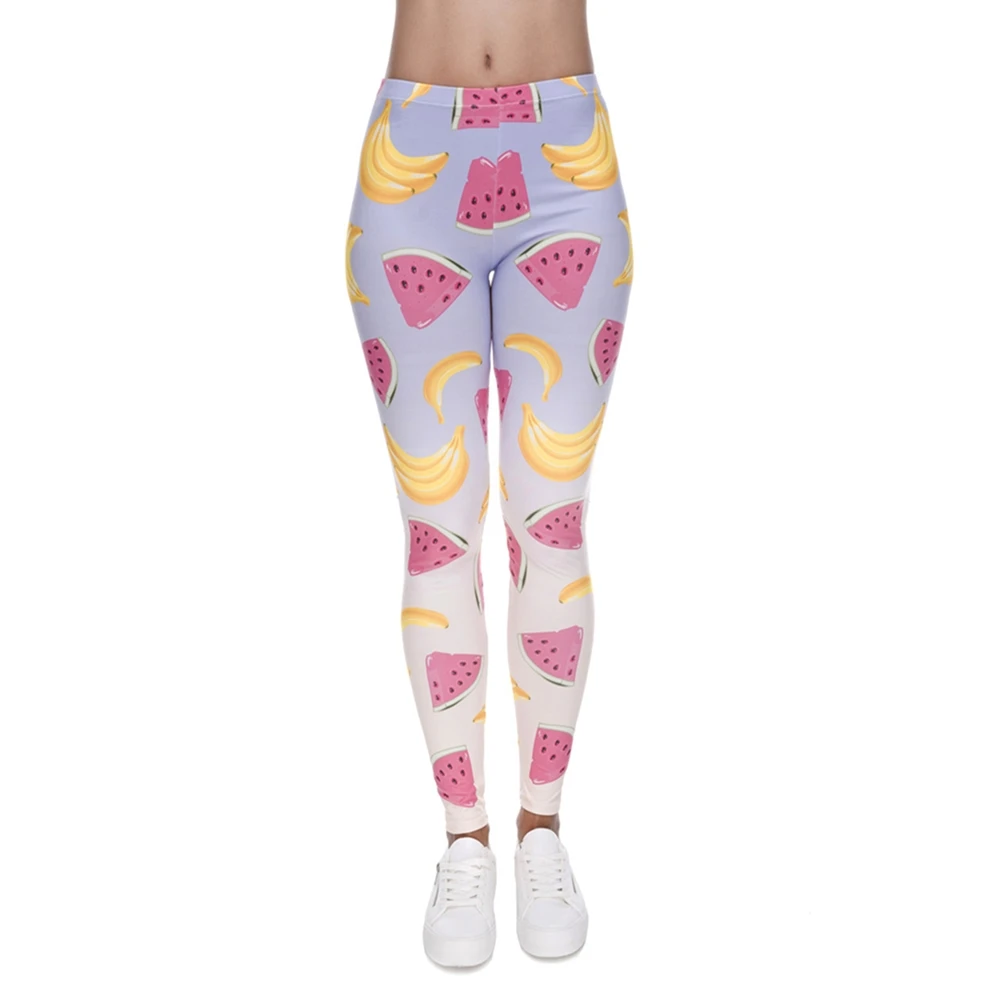 

New Fresh 3D Print Banana Ombre Leggings Women Causal Jeggings Sexy Leggins Tayt Fitness Legging Calzas Mujer Soft Legins Girls