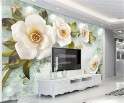 Beibehang заказ обои 3D тиснением роза Европейский ретро гостиная задний план стены 5d декоративная живопись papel де parede 8d