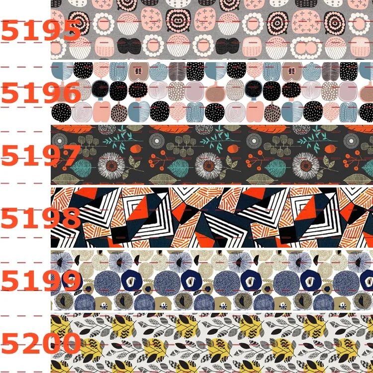 

New 50 yards lovely ribbon geometry pattern printed grosgrain ribbon 5189-5200