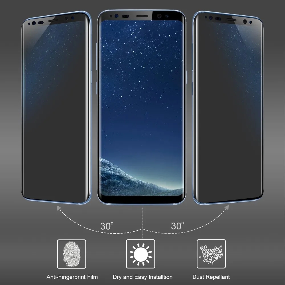 3D полное покрытие конфиденциальности антибликовое стекло для SAMSUNG Galaxy note8 note9 S8 S9 PLUS S8 PLUS анти подзорная труба протектор экрана
