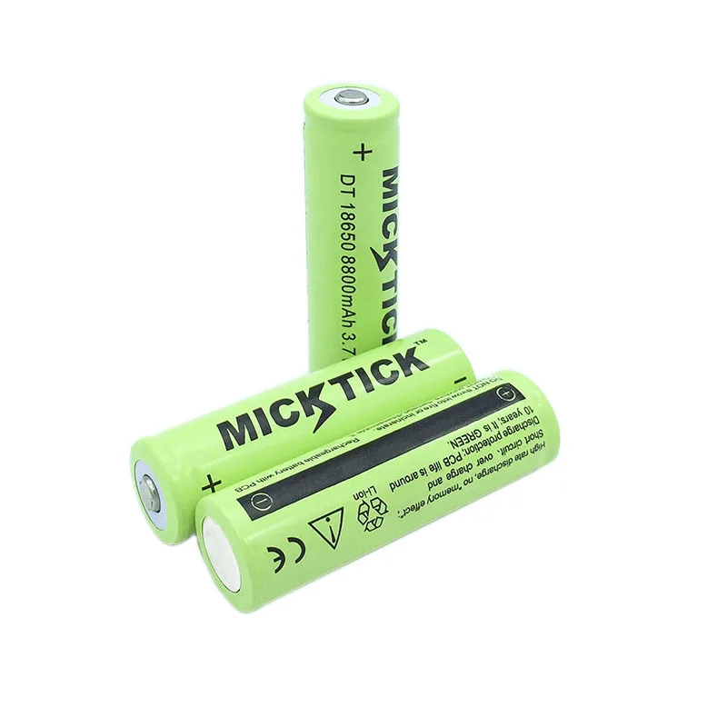 MICKTICK 18650 батарея 8800mAh 3,7 V 18650 перезаряжаемая батарея литий-ионная литиевая батарея для светодиодный фонарик фонарь литиевая батарея