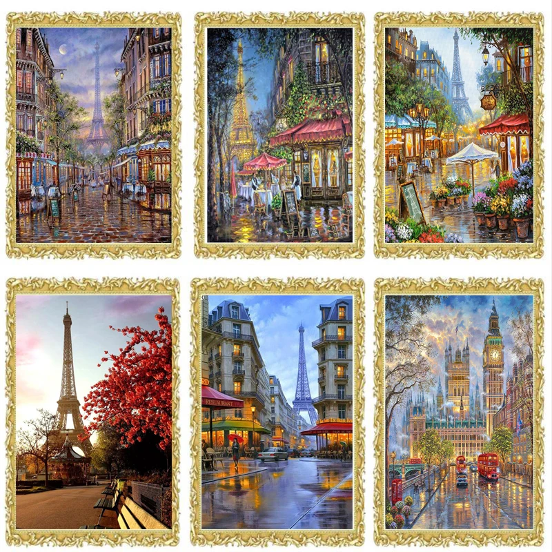 

Craft Needlework Diy Handicrafts City Landscape Diamond Painting Street Painting Diamond Embroidery Drill Mosaic Picture fc1692