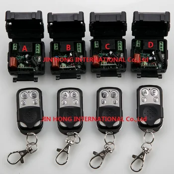 

Hot Sales AC220V 10A 1Channe RF wireless remote control switch System teleswitch 4 X Transmitter + 4 X Receiver Learning code
