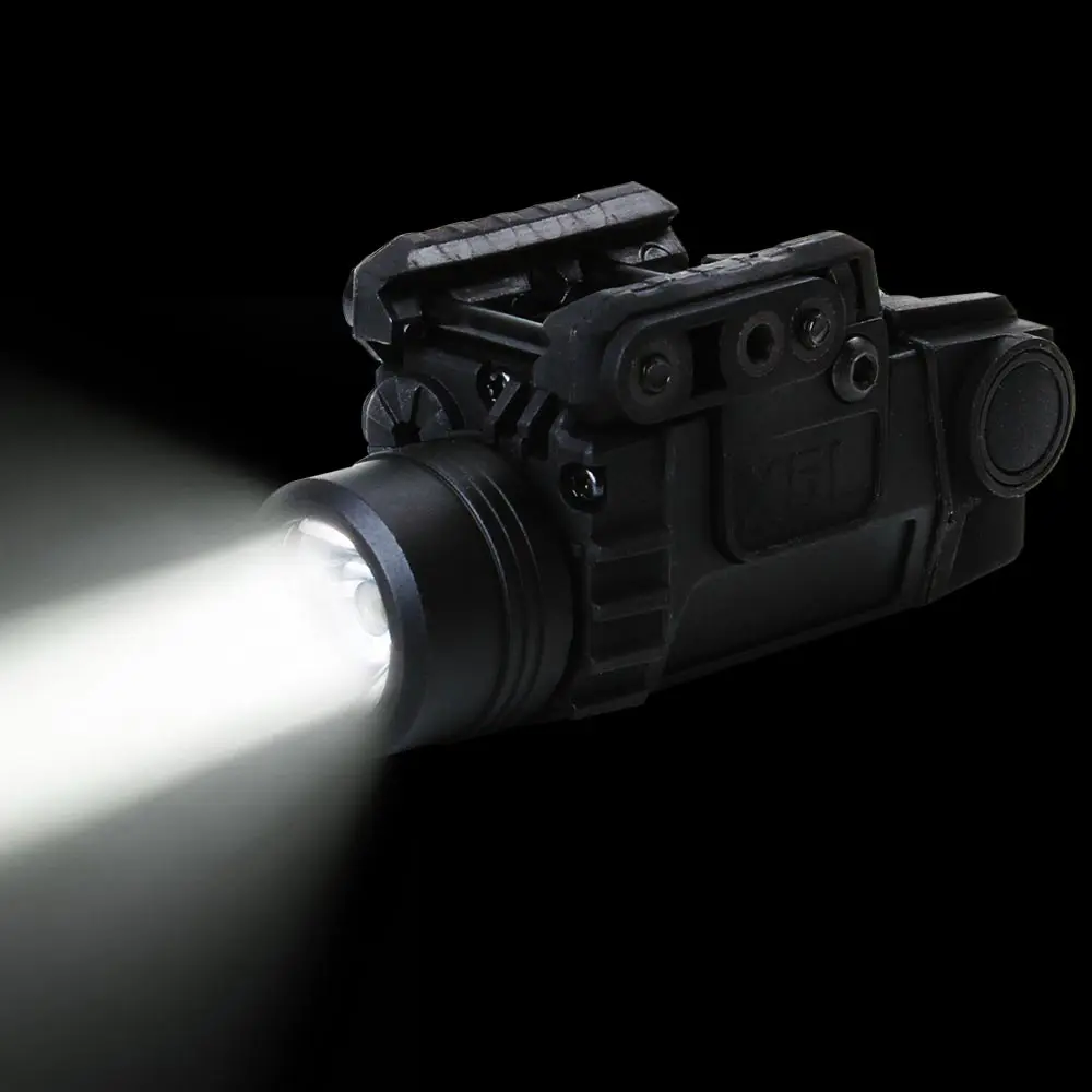 

Hunting Tactical LED Flashlight X5L White Light 190 lumens Integrated Green Laser Sight For 20mm Picatinny Rail