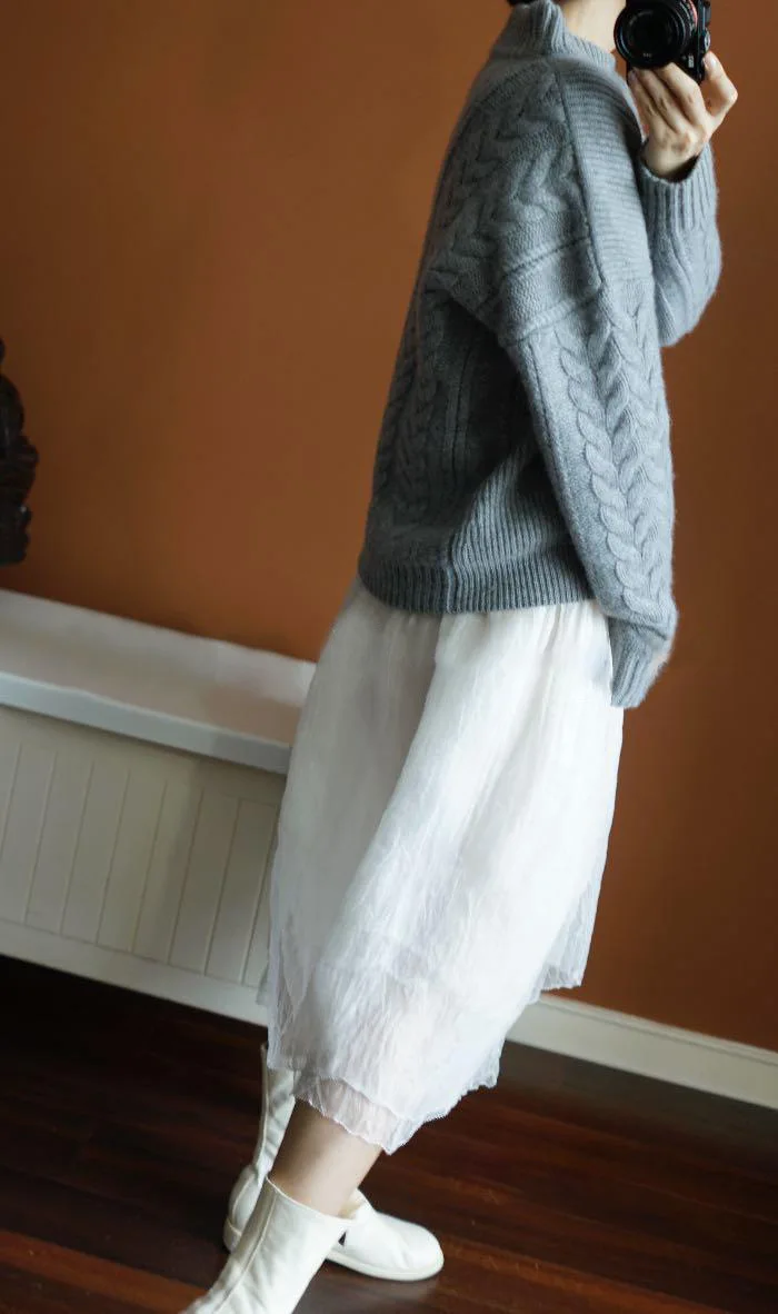 Осенне-зимний плотный свитер из чистого кашемира, Женский вязаный Свободный пуловер, свитер