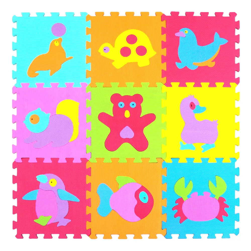 MQIAOHAM коврик с рисунком животных из мультфильма EVA Foam Puzzle коврики детские напольные Пазлы игровой коврик для детей детские игровые коврики для ползания в тренажерный зал