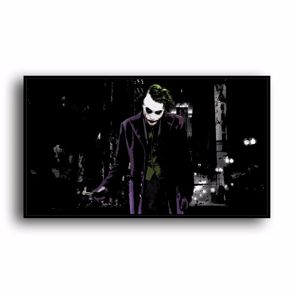 H2005 Joker Batman Anime Movie Heath Ledger Joker.HD Canvas Print Home decoration Living Room
