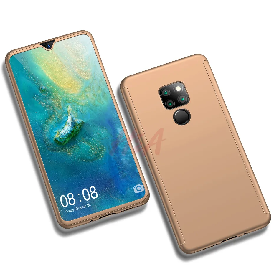 360 Роскошный Полный чехол для huawei P20 mate 20 Lite Pro Чехол стекло для huawei P10 P20 Lite Plus чехол для телефона huawei P Smart - Цвет: Золотой