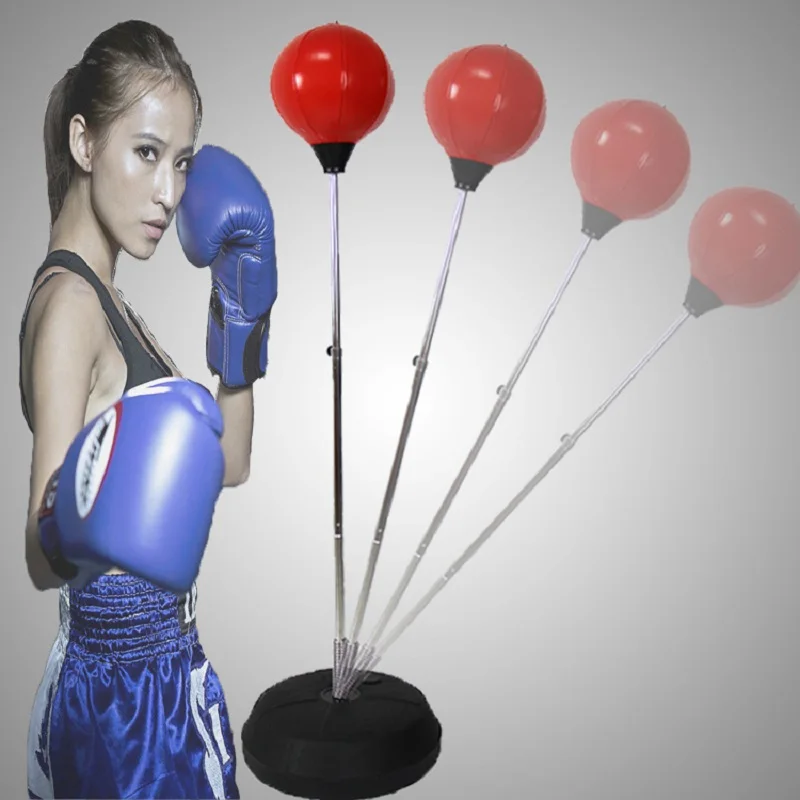 Регулируемый свободно стоящий боксерский мешок с боксерскими перчатками