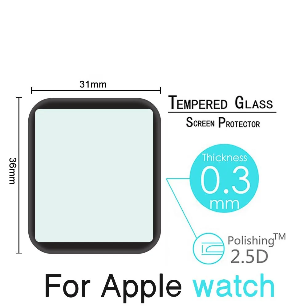 50 шт. 3D изогнутые полный охват закаленное Стекло защитный Плёнки iwatch Apple Watch Series 1/2/3 38 мм 42 мм Экран Защитная крышка