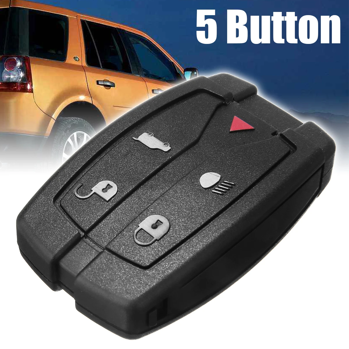 

Mayitr 1pc 5 Button Remote Key Fob Case Shell+Key Blade Dedicated Replacement Key Cover For Land Rover Freelander 2