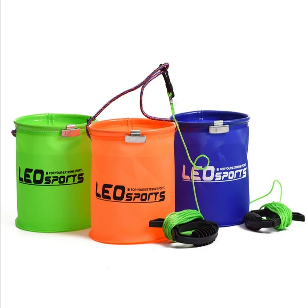 

LEO 3 Colors Portable Folding EVA Bucket 17 x 17cm Live Fish Water Storage Tools Fly Carp Fishing Accessories Tackle