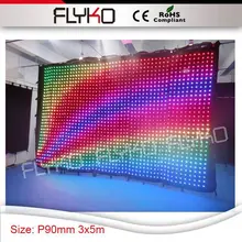 Гибкий светодиодный занавес Крытый P9 видео занавес 3x5 м экран дисплея для сцены dj вечерние шоу